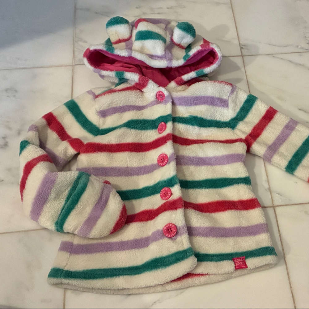 Joules Striped Kids Hooded Jacket